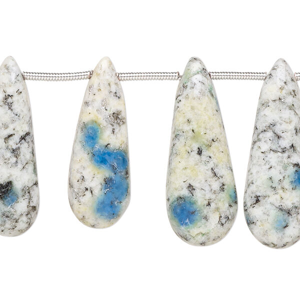 K2 "jasper" 1pkg12, hand-cut top-drilled puffed teardrop bead natural 22x8mm-28x11mm image number 0