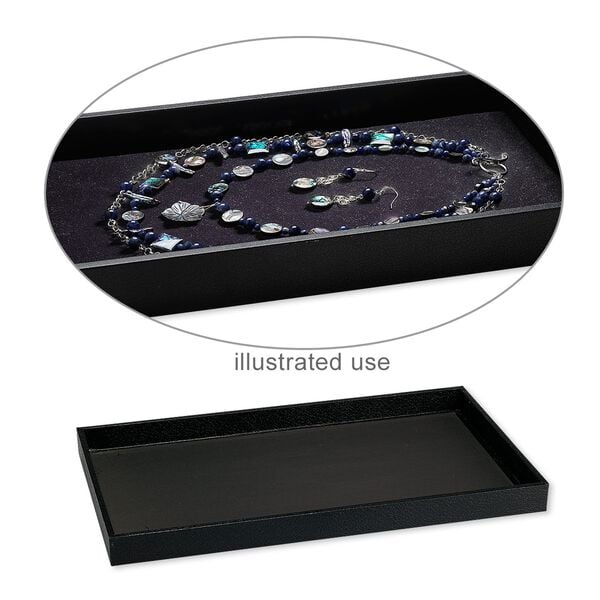 Display tray, paper and fiber board, black, 14-3/4 x 8-1/4 x 1 inches. Sold individually. image number 0