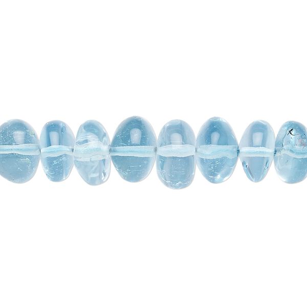 Sky blue topaz 1pkg1, hand-cut rondelle bead 8 inch graduated 8x5mm-10x6mm image number 0