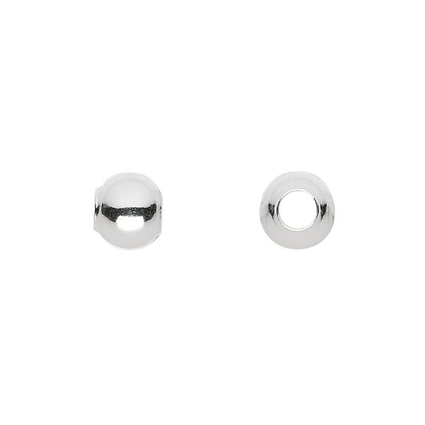 Bead, sterling silver, 8mm round. Sold per pkg of 2. image number 0
