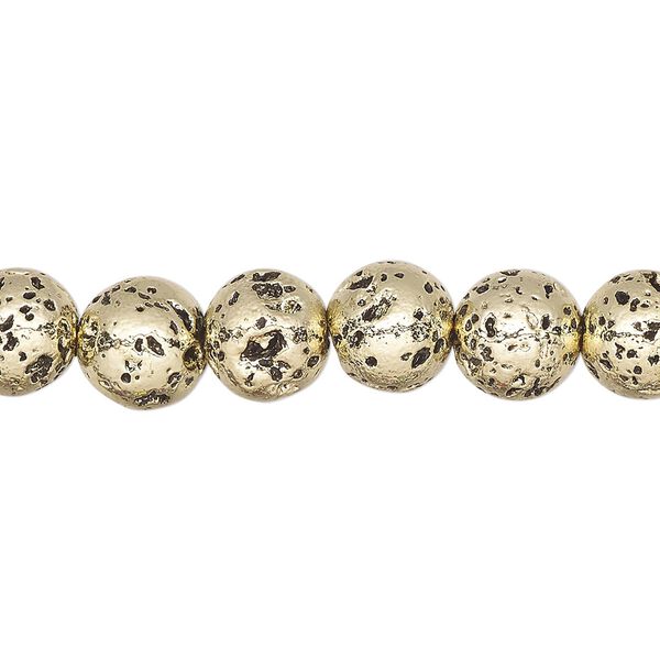 Lava rock 1pkg1, electrocoated round bead 15.5-16 inch 7-8mm image number 0