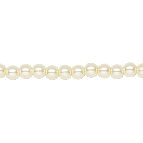 Pearl 2pk ivory, Celestial Crystal® 4mm round 15.5-16 inch image number 0