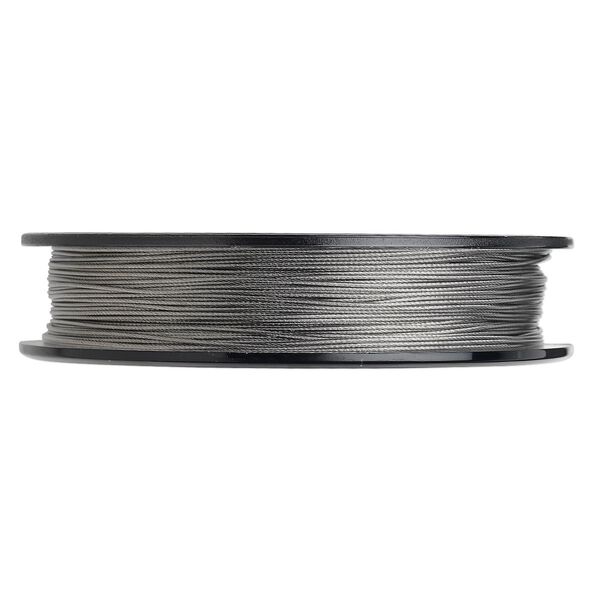 Beading wire, Tigertail™, nylon-coated stainless steel, clear, 7 strand, 0.022-inch diameter. Sold per 100-foot spool. image number 0