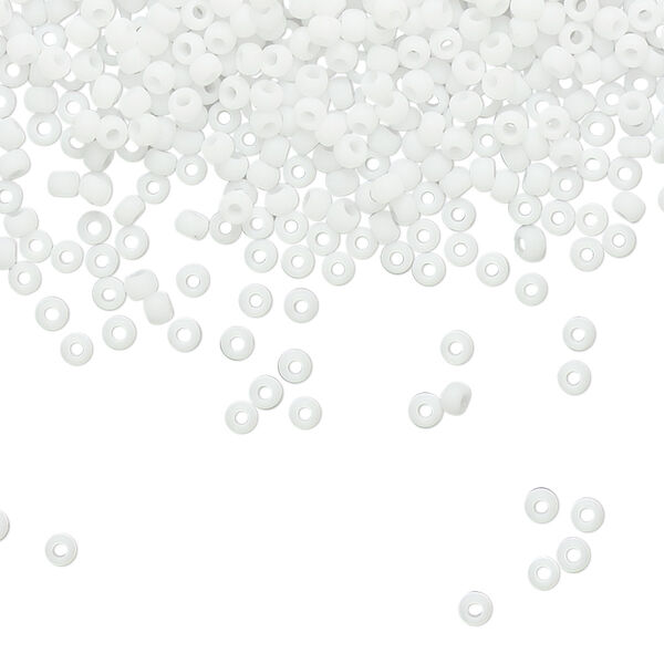 Seed bead, TOHO BEADS®, glass, pkg/50g, #11 round, opaque frosted white (TR-11-41F). image number 0