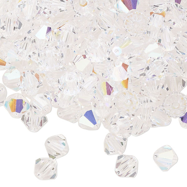 Bead 288pk crystal glitter, Preciosa Czech crystal 6mm bicone image number 0