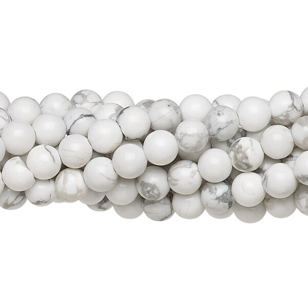 Howlite 1pkg10, round bead natural 15.5-16 inch 4mm image number 0