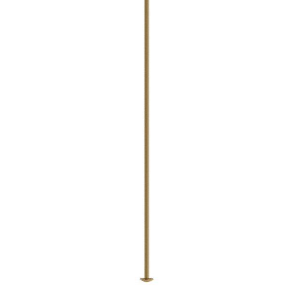 Head pin, antique gold-plated brass, 4 inches, 21 gauge. Sold per pkg of 500. image number 0