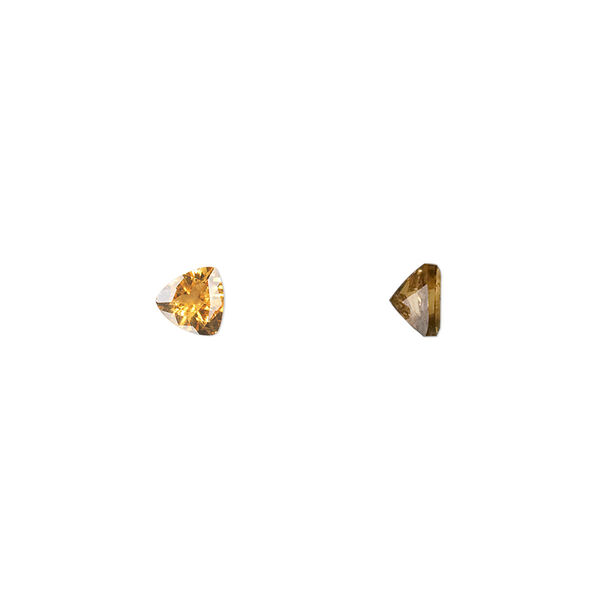 Citrine 1pkg1, hand-cut faceted triangle gem 5mm image number 0