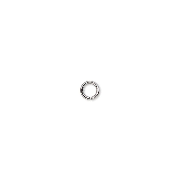 Jump ring, gunmetal-plated brass, 4.5mm round, 2.9mm inside diameter, 20 gauge. Sold per pkg of 1,000. image number 0