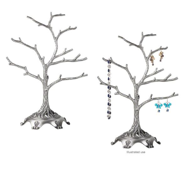 Display, antique silver-plated "pewter" (zinc-based alloy), 14 x 10-1/2 x 6-inch tree. Sold individually. image number 0