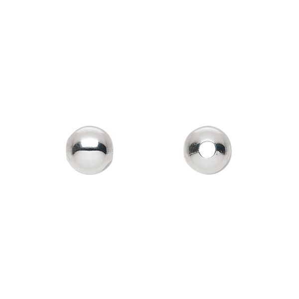 Bead, silver-plated brass, 7mm round. Sold per pkg of 100. image number 0