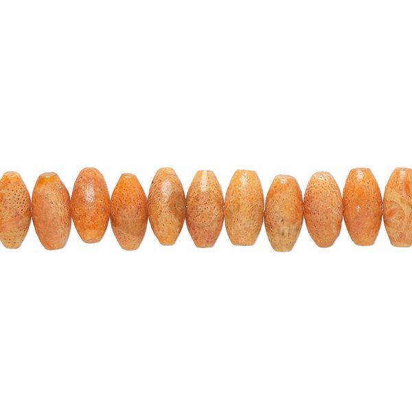 Bead, resin and sponge coral (stabilized), 8x4mm side-drilled barrel, Mohs hardness 3-1/2 to 4. Sold per 15-1/2" to 16" strand. image number 0