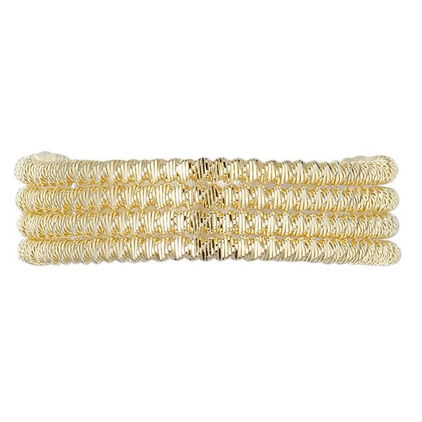 French wire, gold-plated copper, 2mm fancy spiral. Sold per approximately 13-1/2 to 15 inch strand. image number 0