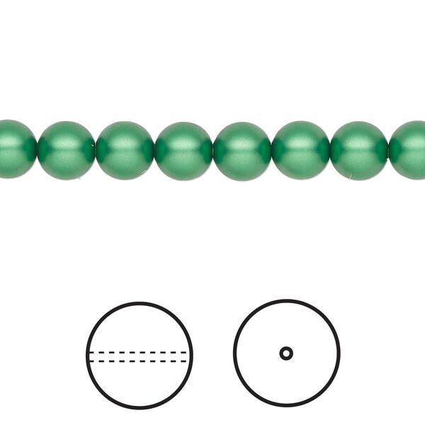 Pearl 500pk eden green, Swarovski® 6mm round 5810 image number 0