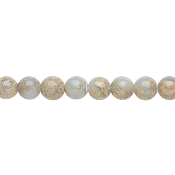 Aqua terra "jasper" 1pkg1, round bead natural 15.5-16 inch 6mm image number 0