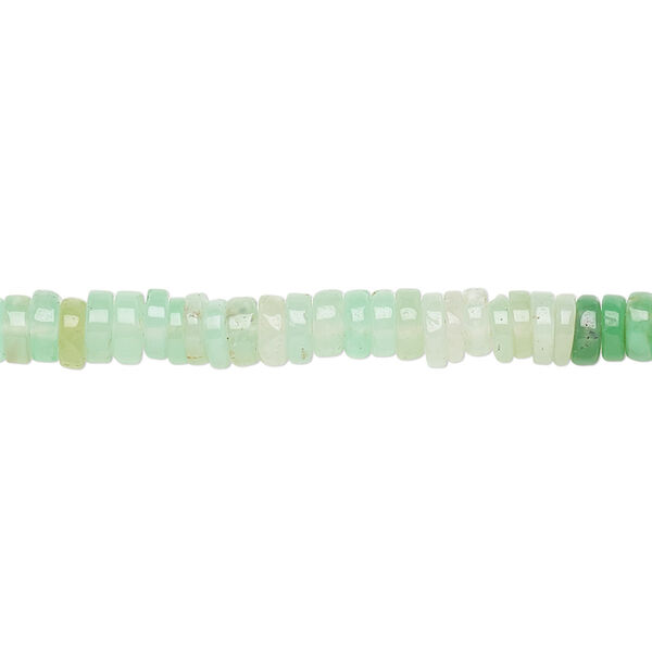 Chrysoprase 1pkg1, hand-cut rondelle bead natural 8 inch 4x1mm-6x2mm image number 0