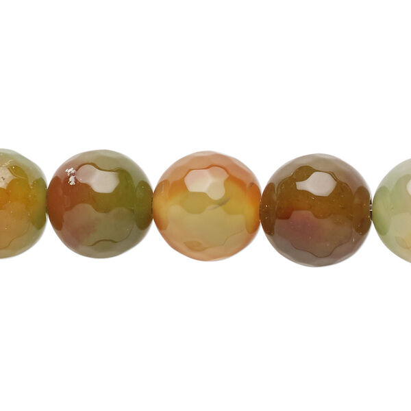 Multi-agate 1pkg1, faceted round bead 5 inch 12mm image number 0