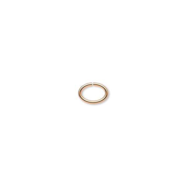 Jump ring, gold-plated brass, 7x5mm oval, 5.5x3.7mm inside diameter, 20 gauge. Sold per pkg of 100. image number 0