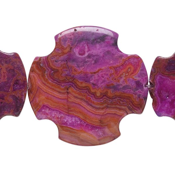 Crazy lace agate 1pkg1, flat cross bead 15.5-16 inch 30mm image number 0