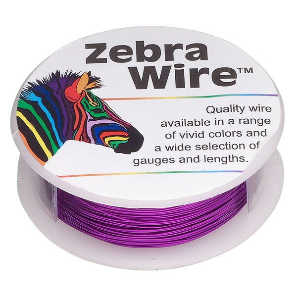 Wire, Zebra Wire™, color-coated copper, magenta, round, 26 gauge. Sold per 1/4 pound spool, approximately 115 yards. image number 0