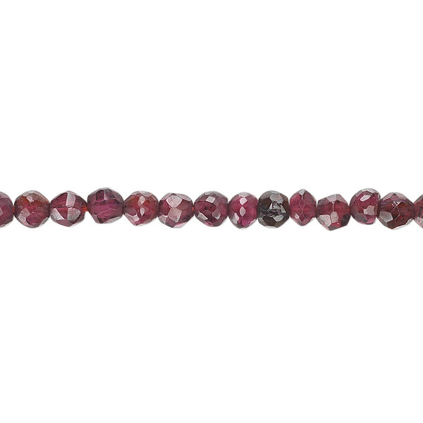 Garnet 1pkg1, hand-cut faceted round bead 15.5-16 inch 4mm image number 0