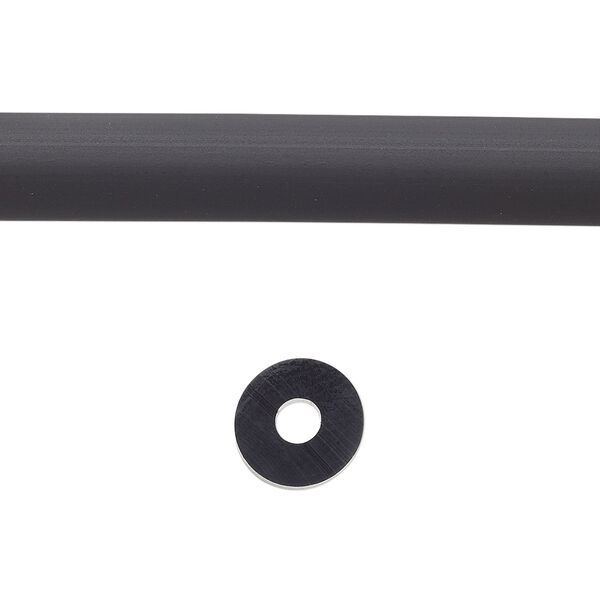Cord, silicone, black, 8mm round with 2.5mm hole. Sold per pkg of 1 yard. image number 0