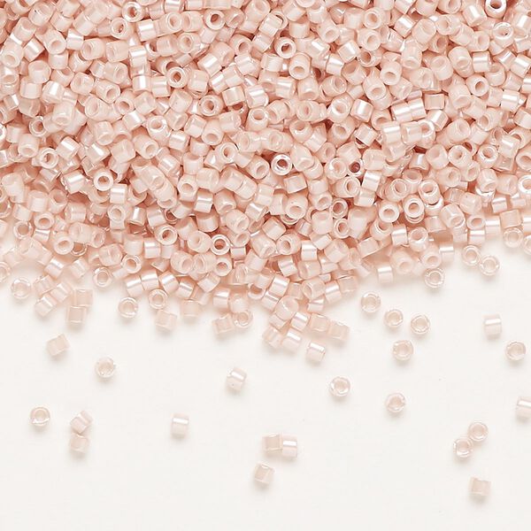 Seed bead, Delica®, glass, pkg/50g, #11 round, opaque glazed luster light salmon (DB-1533-1). image number 0