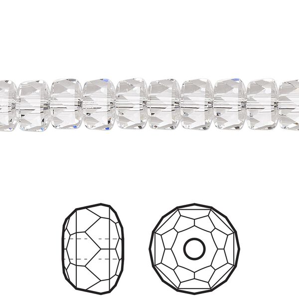 Bead 4pk crystal, Crystal Passions® 8x5mm rondelle 5045 image number 0