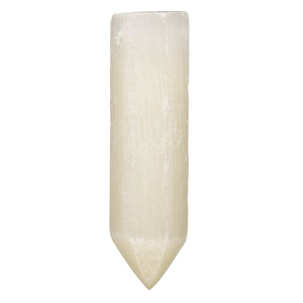 Golden selenite 1pkg1, hand-cut top-drilled faceted point bead 39x9mm-42x10mm image number 0