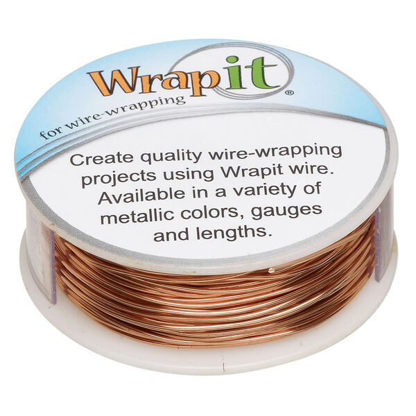 Wire, Wrapit®, bright copper, dead-soft, round, 20 gauge. Sold per 0.25-pound spool, approximately 80 feet. image number 0