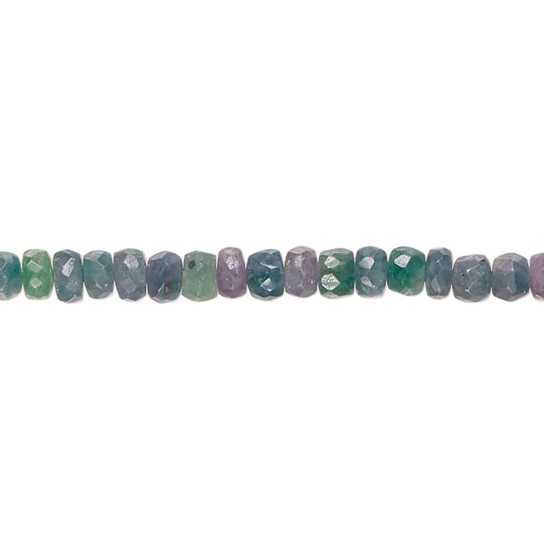 Emerald / beryl 1pkg1, hand-cut faceted rondelle bead 14 inch 4x2mm-5x3mm image number 0