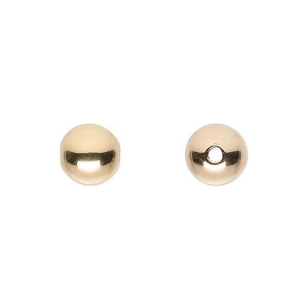 Bead, 14Kt gold-filled, 9mm seamless smooth round. Sold per pkg of 20. image number 0