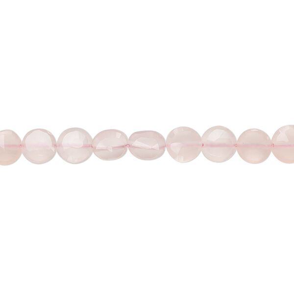 Bead, chalcedony (dyed), pink, 5-6mm hand-cut faceted flat round, B grade, Mohs hardness 6-1/2 to 7. Sold per 8-inch strand. image number 0