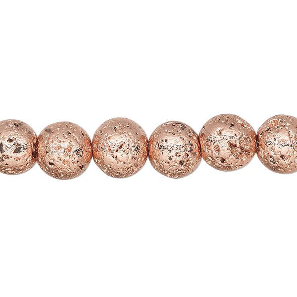 Lava rock 1pkg1, electrocoated round bead 15.5-16 inch 7-8mm image number 0