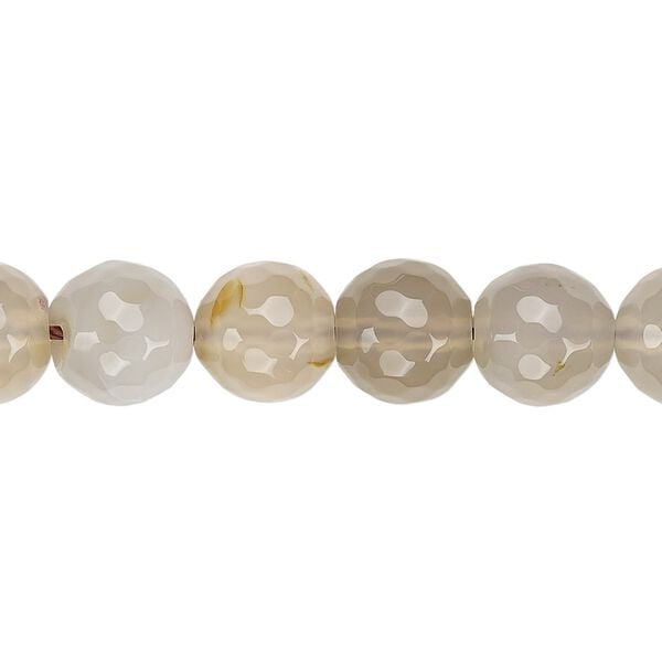 Agate 1pkg1, faceted round bead 15 inch 10mm image number 0