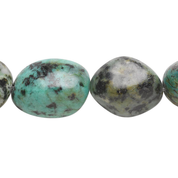 African "turquoise" 1pkg1, tumbled nugget bead 15.5-16 inch large image number 0
