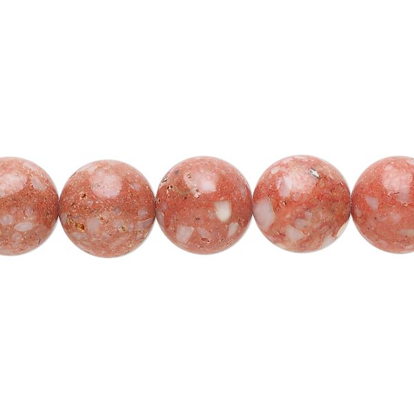 Multi-gemstone / mother-of-pearl shell / resin 1pkg1, round bead 15 inch 9-11mm image number 0