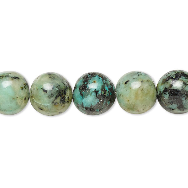 African "turquoise" 1pkg1, round bead 15.5-16 inch 10mm image number 0