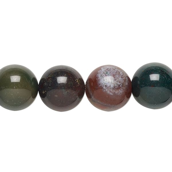 Indian bloodstone 1pkg1, round bead natural 15.5-16 inch 12mm image number 0
