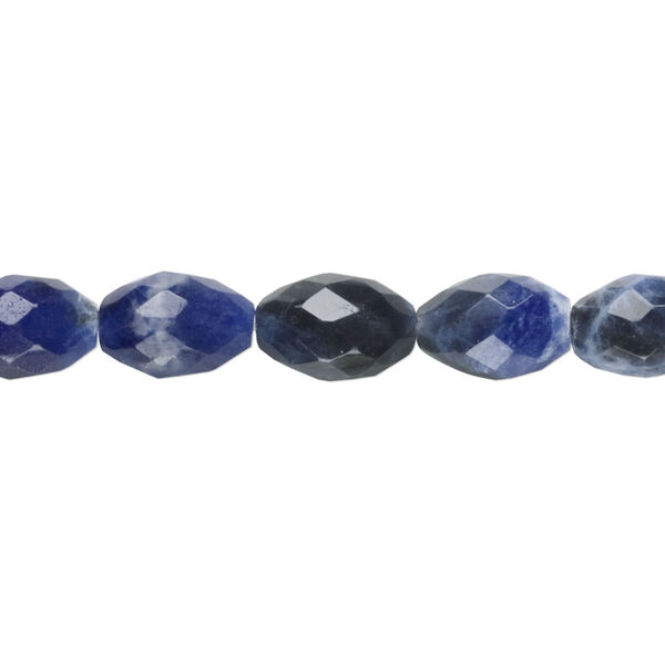 Sodalite 1pkg1, faceted oval bead natural B grade, 15.5-16 inch 10x7mm image number 0