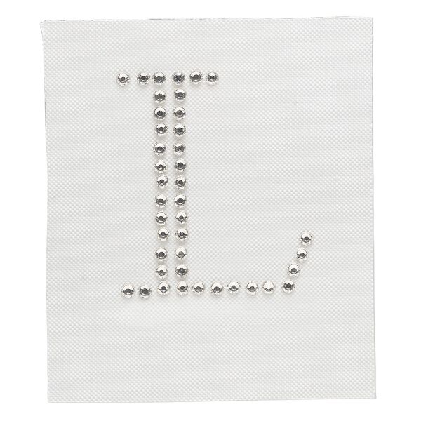 Iron-on transfer 1pk crystal clear, Preciosa Czech crystal 33.5x28.5mm "L" image number 0