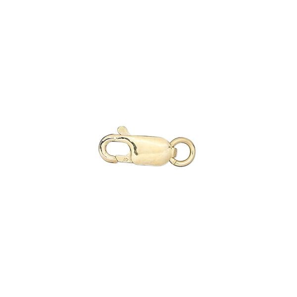 Clasp, lobster claw, 14Kt gold-filled, 12x4mm with 5mm jump ring. Sold per pkg of 5. image number 0