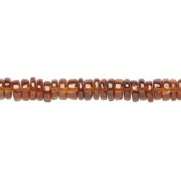 Hessonite garnet 1pkg1, hand-cut rondelle bead natural 8 inch 4x1mm-6x3mm image number 0