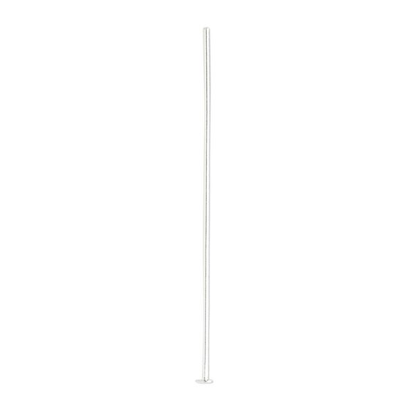 Head pin, silver-plated brass, 1-1/2 inches, 21 gauge. Sold per pkg of 1,000. image number 0