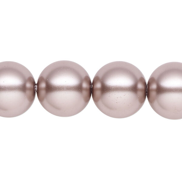 Pearl 1pk platinum, Celestial Crystal® 14mm round 15.5-16 inch image number 0