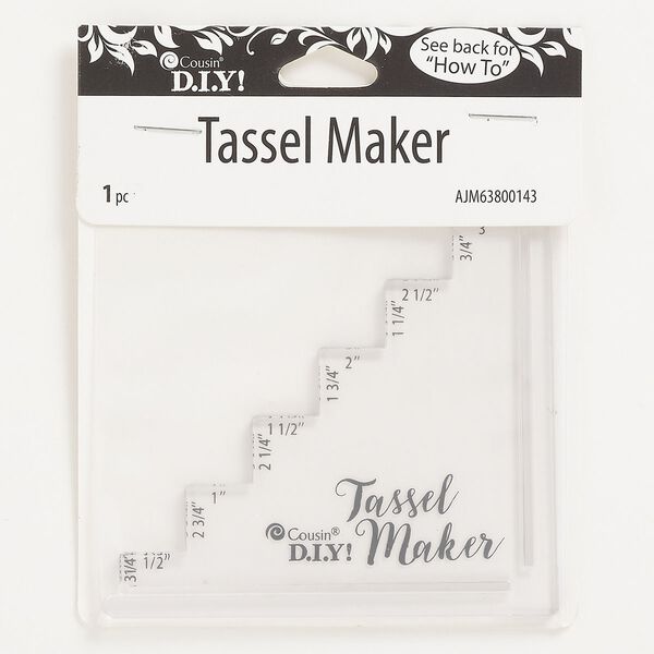 Tassel maker, acrylic, clear, 2 inches. Sold individually. image number 0