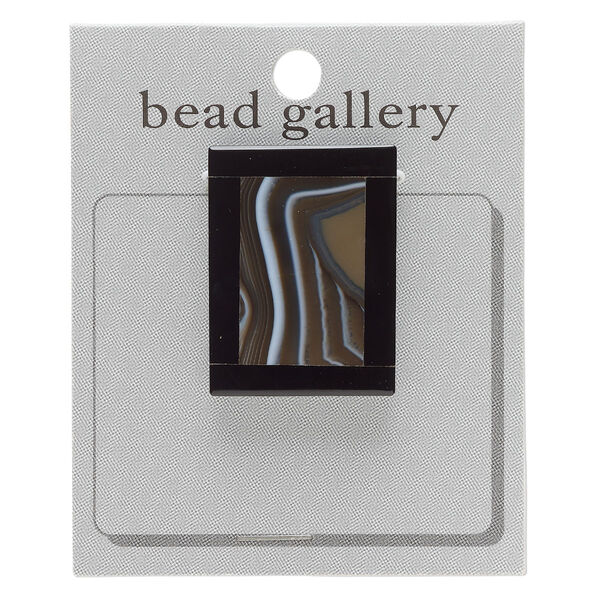 Banded black onyx 1pkg1, top-drilled rectangle focal 40x30mm image number 0