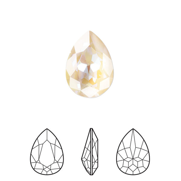 Fancy stone 1pk crystal ivory cream DeLite, Crystal Passions® 14mm pear 4320 image number 0