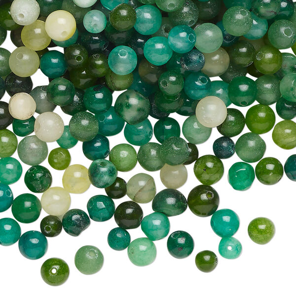 Malaysia "jade" 1pkg1, irregular round bead 2 oz mix 3-5mm image number 0
