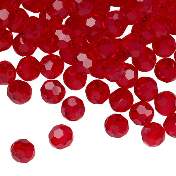 Bead 144pk light Siam, Preciosa Czech crystal 6mm round image number 0